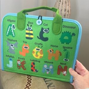 Green Alphabet Felt Bag